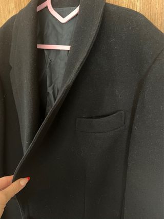 Blazer Lana y Cachemira Negro Botones Dorados