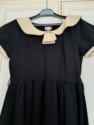 Abito Lindy Bop donna nero con colletto