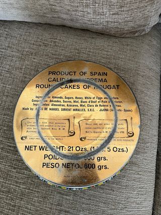 Lata Antigua Turrón Tortas TECLO Jijona