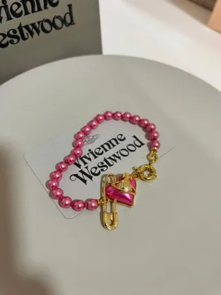 Pulsera Vivienne Westwood Corazón Rosa y Oro