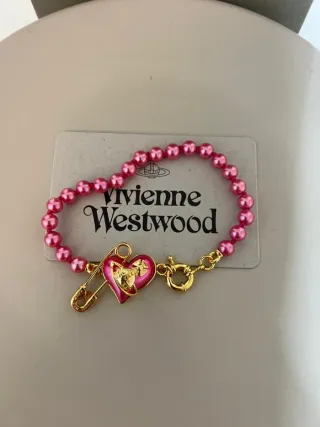 Pulsera Vivienne Westwood Corazón Rosa y Oro