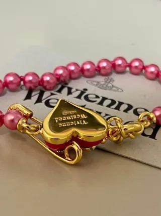 Pulsera Vivienne Westwood Corazón Rosa y Oro