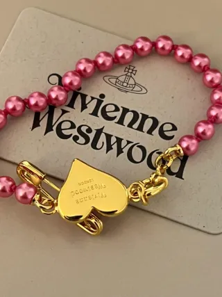 Pulsera Vivienne Westwood Corazón Rosa y Oro