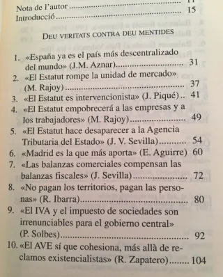 Estatut de Catalunya Veritats contra Mentides