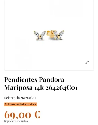 Pendientes Pandora Mariposa Brillantes