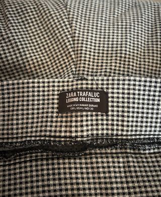 Pantalón Zara cuadros blanco y negro