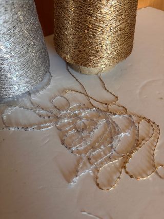 Set de 2 Ovillis de Hilos con lentejuelas