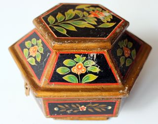 Caja Octogonal India Vintage Madera