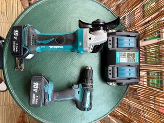 Combo Makita Taladro + Amoladora + Baterías