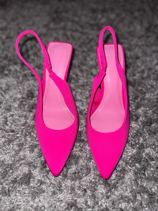 Sandalias Slingback Stradivarius Rosa T.37