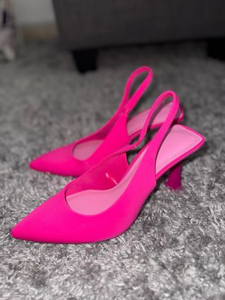 Sandalias Slingback Stradivarius Rosa T.37