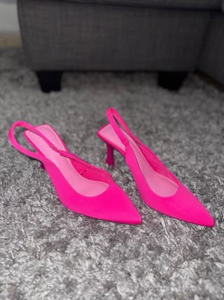 Sandalias Slingback Stradivarius Rosa T.37