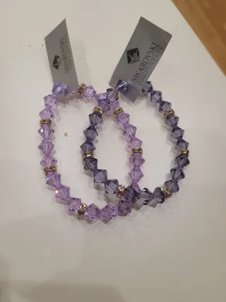 Set 2 Bracciali Swarovski Viola Cristalli