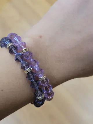 Set 2 Bracciali Swarovski Viola Cristalli