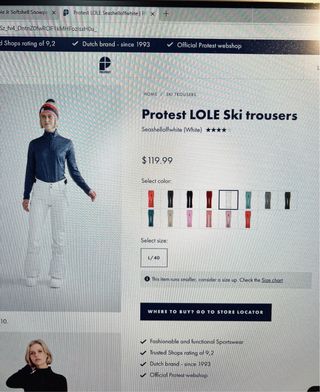 Pantalón de esquí PROTEST nuevo Talla L/40