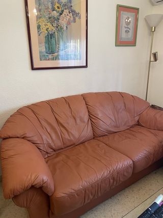 Sofá de 3 plazas en piel