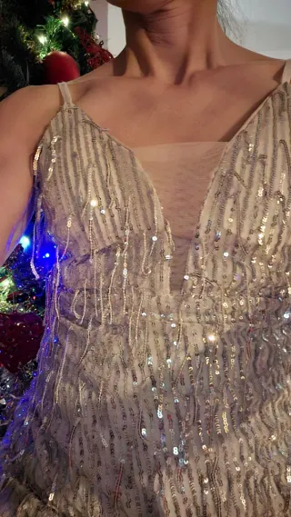 Abito scintillante argento