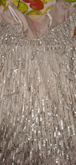 Abito scintillante argento