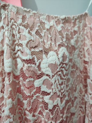 Vestido palabra de honor rosa palo S