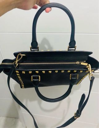 Bolso Michael Kors Negro Piel Tachuelas Doradas