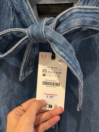 Camisa vaquera Zara lazo