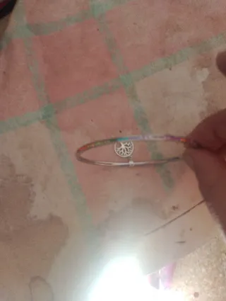 Pulsera multicolor y plata