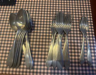 Cubiertos antiguos de alpaca