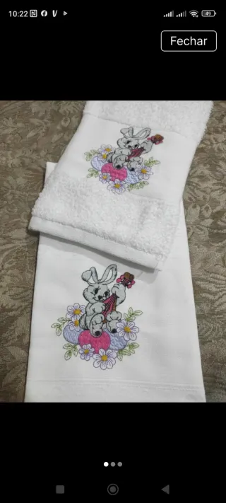 Conjunto de panos de cozinha bordados