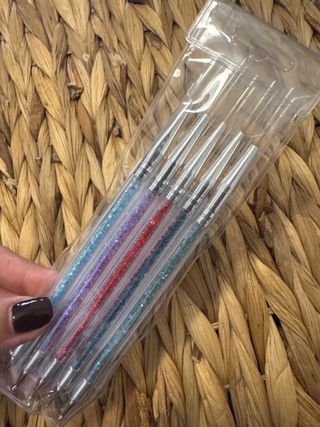 Set 5 Pinceles Uñas Decoración Cristal