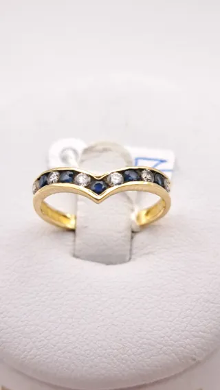 Anillo oro 18k con circonitas
