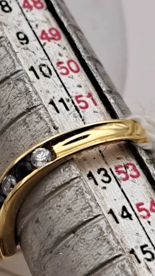 Anillo oro 18k con circonitas