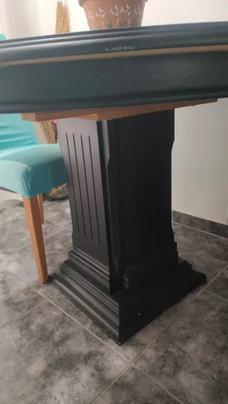 Mesa de comedor redonda120.negra extensible