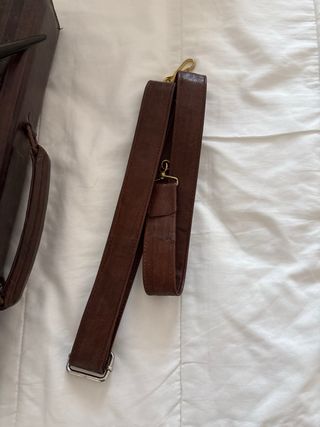 Maletín/Cartera Piel con Tejido Étnico 40x29