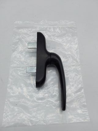 Amig - Manilla para Ventanas Practicables, Abatibles o Batientes con Base de Aluminio y Cubierta de PVC en Color Negro con Atorn