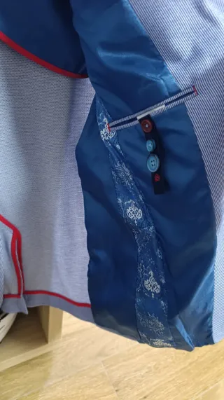 Chaqueta de traje azul para hombre