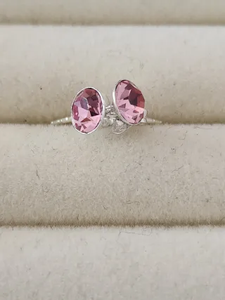 Pendientes de plata con circonita rosa