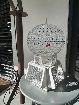 Gabbia decorativa in ferro vintage di grandi dimensioni