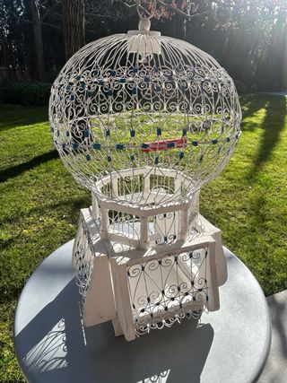 Gabbia decorativa in ferro vintage di grandi dimensioni