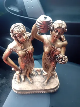 Statuetta bronzo due figure femminili