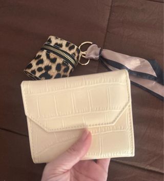 Monedero y llavero con estampado de leopardo Nuevo