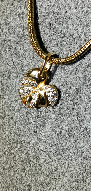 Collar y colgante plata chapado oro