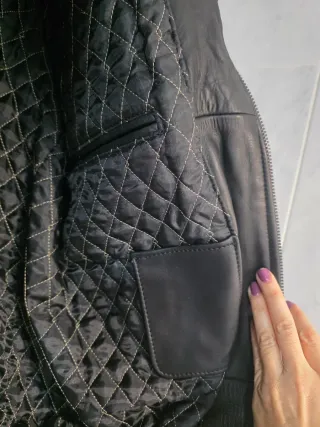 Cazadora de piel auténtica negra