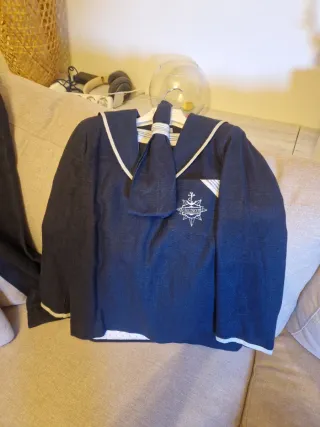 Traje lino comunión niño azul Talla 12