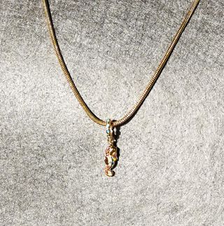 Collar y colgante plata chapado oro