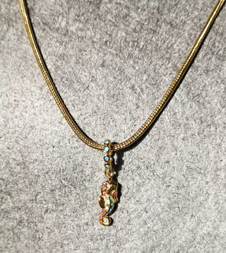 Collar y colgante plata chapado oro