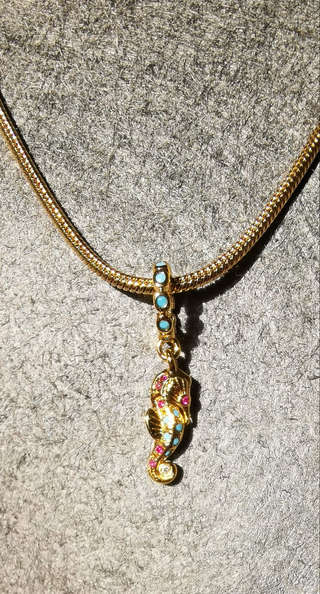 Collar y colgante plata chapado oro