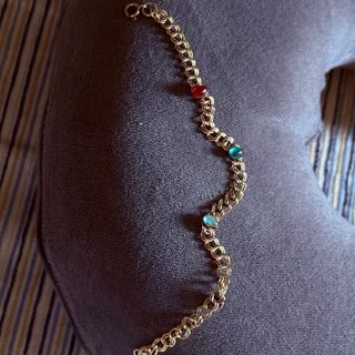 Pulsera Oro 14k Laminada con Piedras