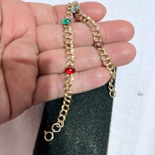Pulsera Oro 14k Laminada con Piedras