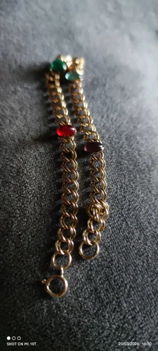 Pulsera Oro 14k Laminada con Piedras