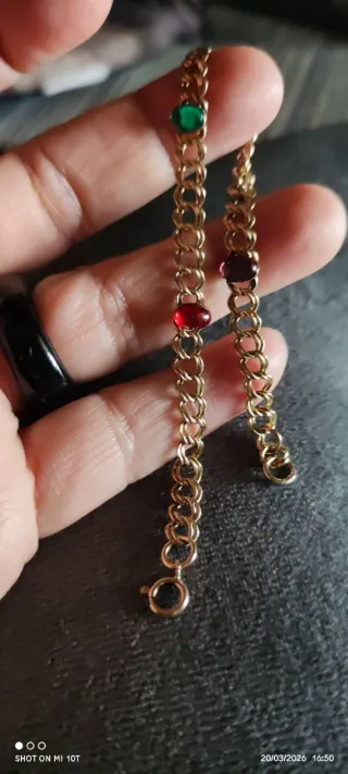 Pulsera Oro 14k Laminada con Piedras